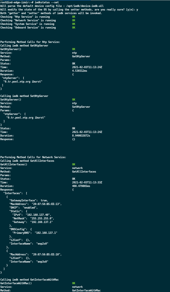 iedkstatus First Output