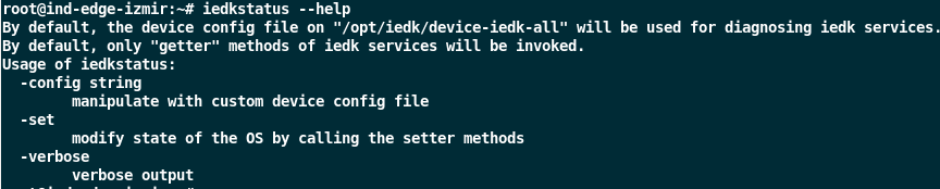 iedkstatus --help Output