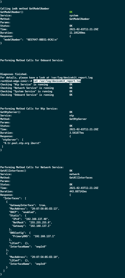 iedkstatus Third Output