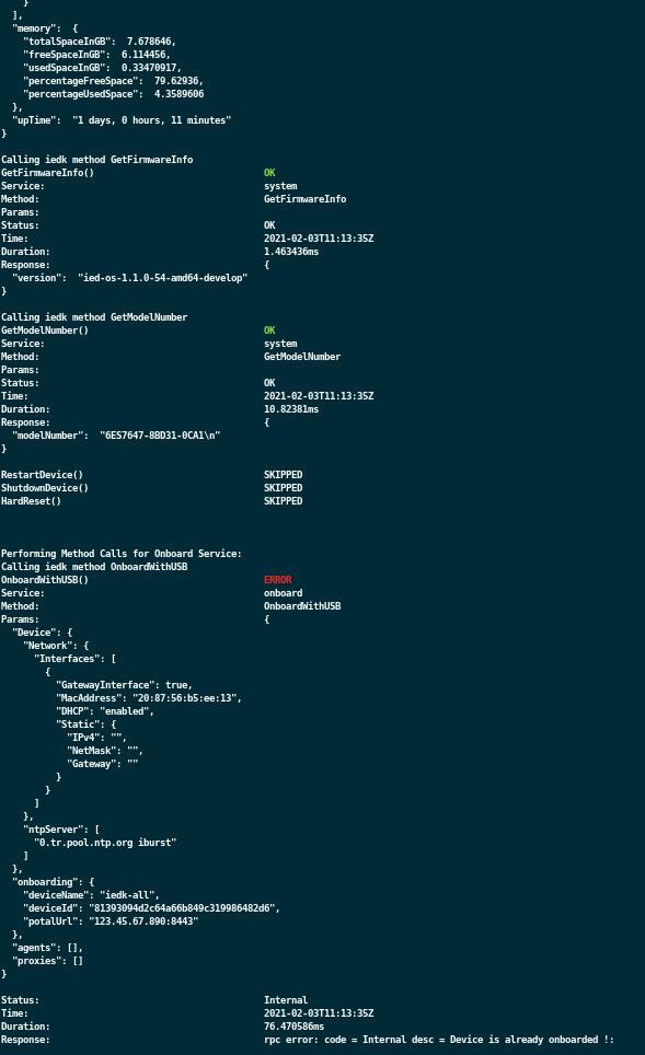 iedkstatus Second Output