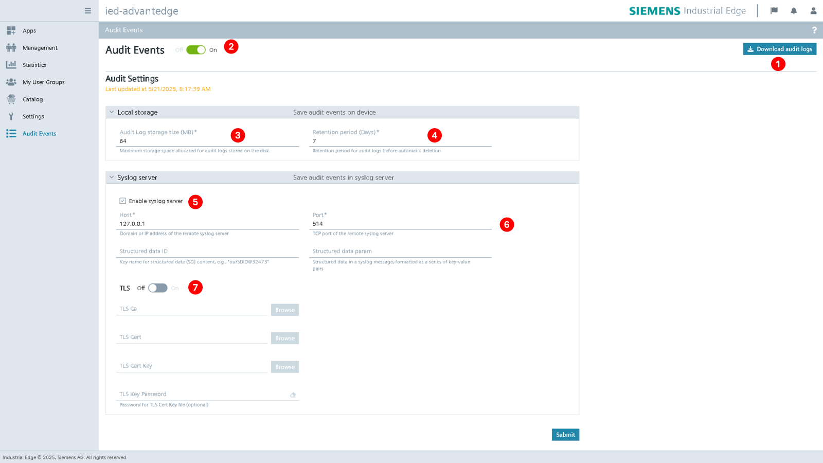 Audit Event UI