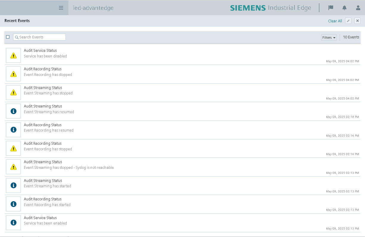 Service and Event Status Notifications