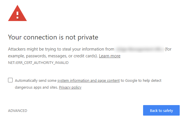 certificate warning