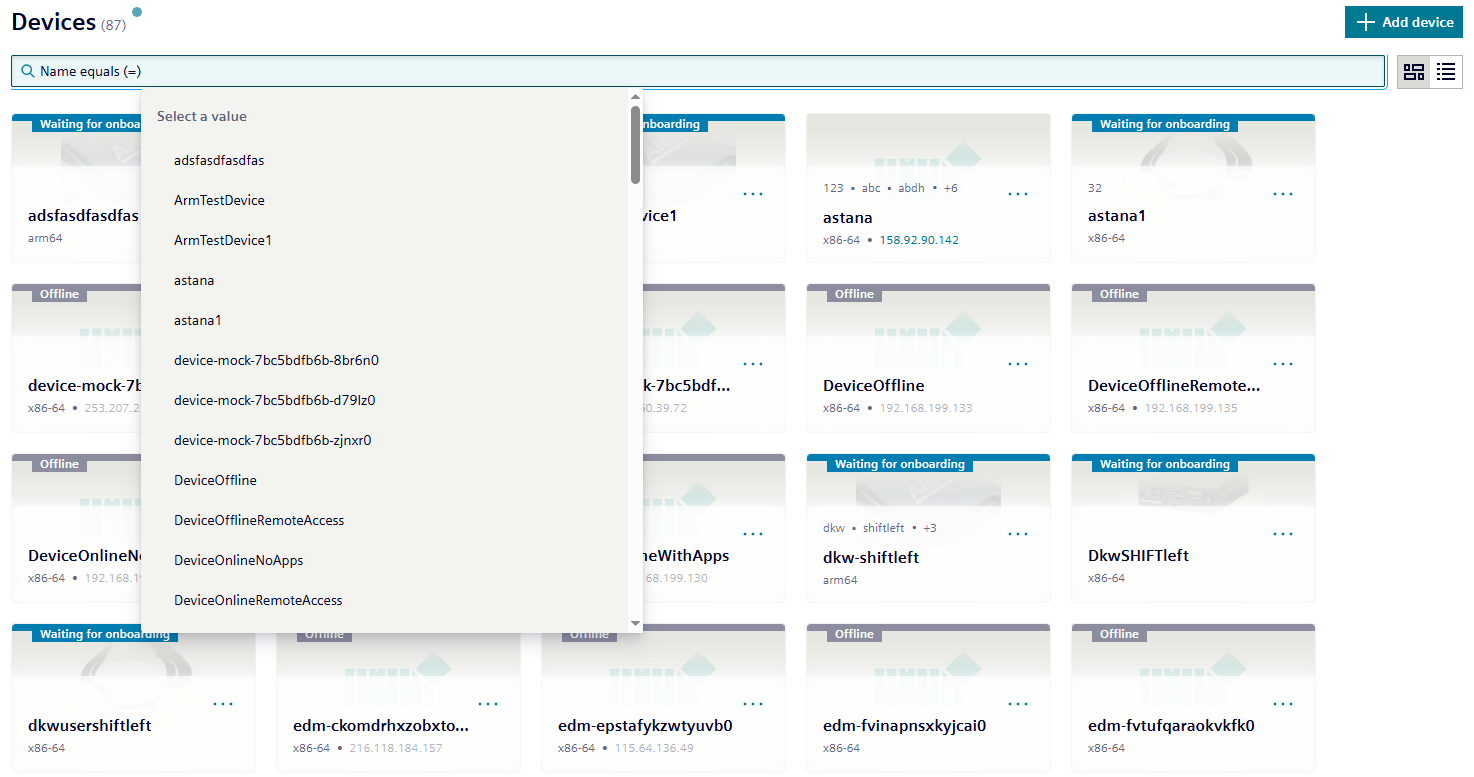 faceted search values