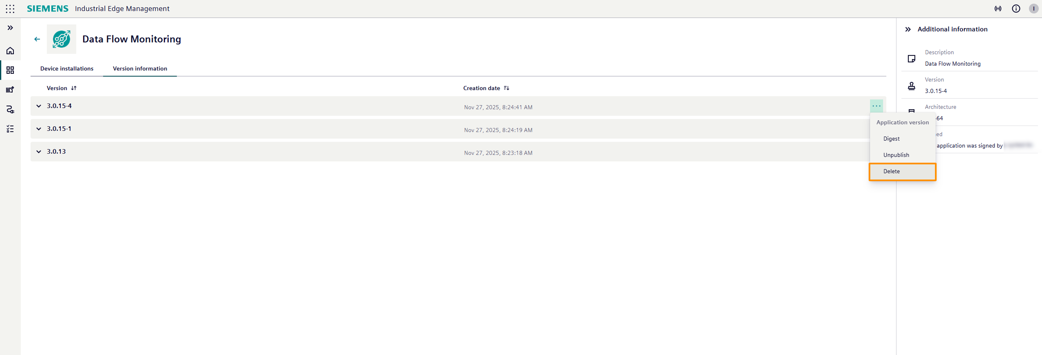 Delete Device Application