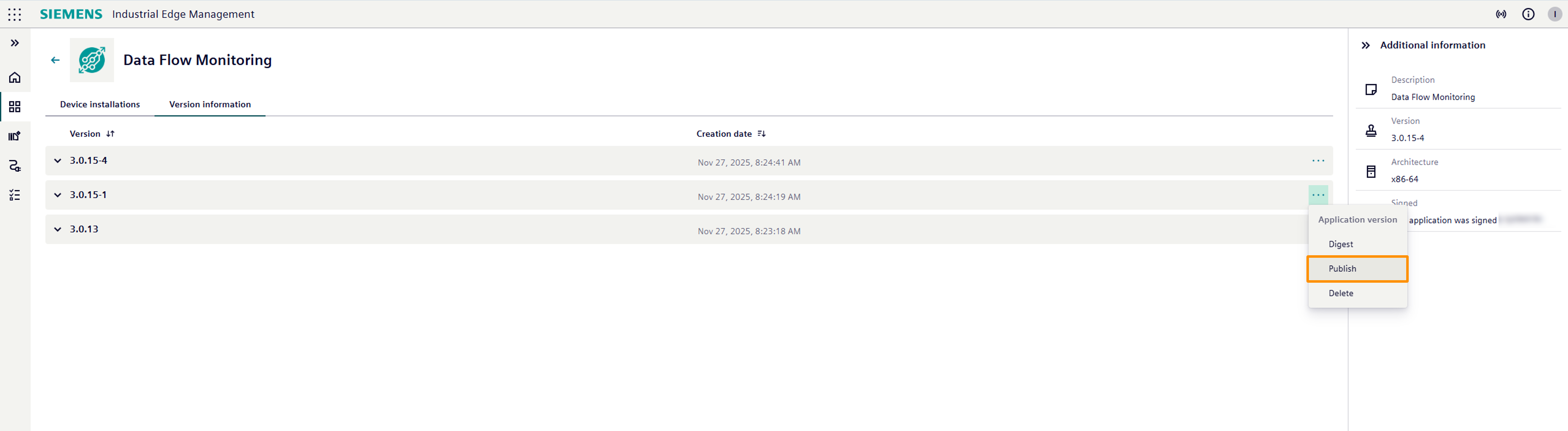Publish Device Application
