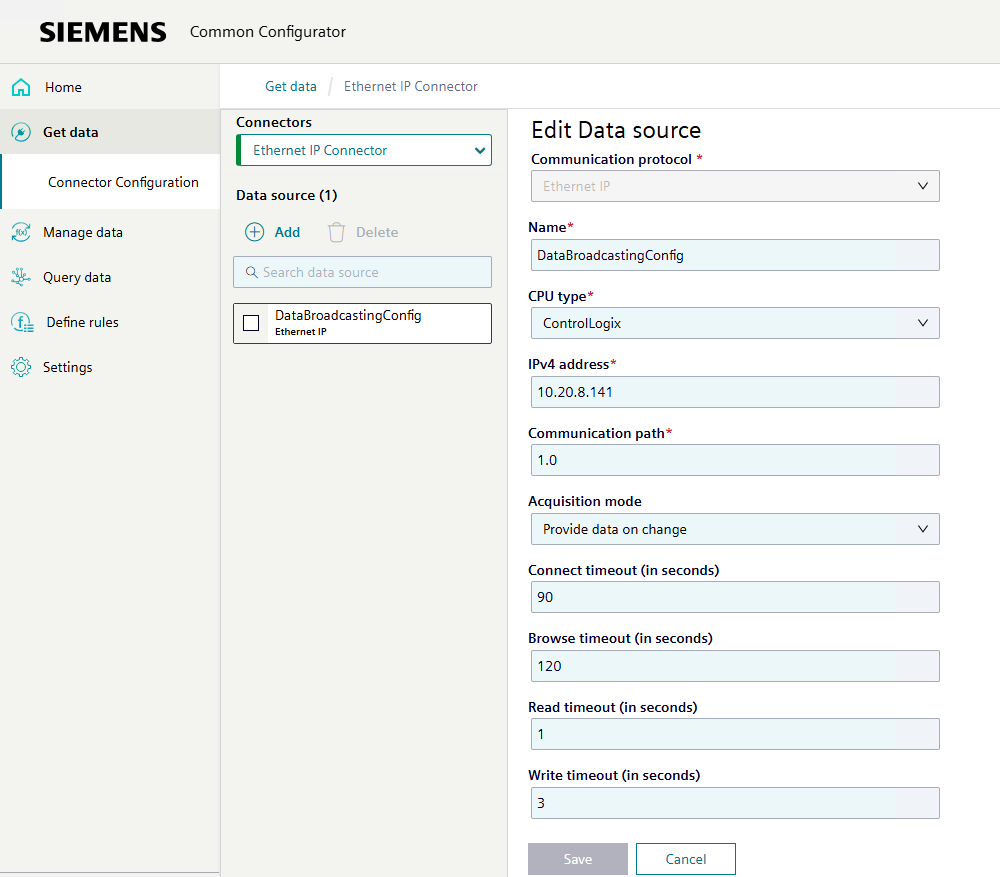 Define the following information about the data source.