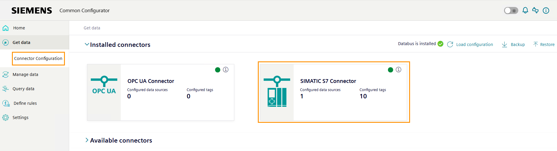 Under "Installed Connectors", select "S7 Connector".