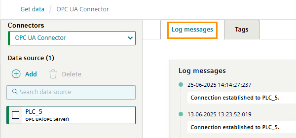 Check the logs for the message "Connection established to [connector name]." to ensure the connection is properly established.