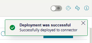 OPC UA Connector displays the pop-up box "Deployment was successful" to indicate the tags were successfully configured.